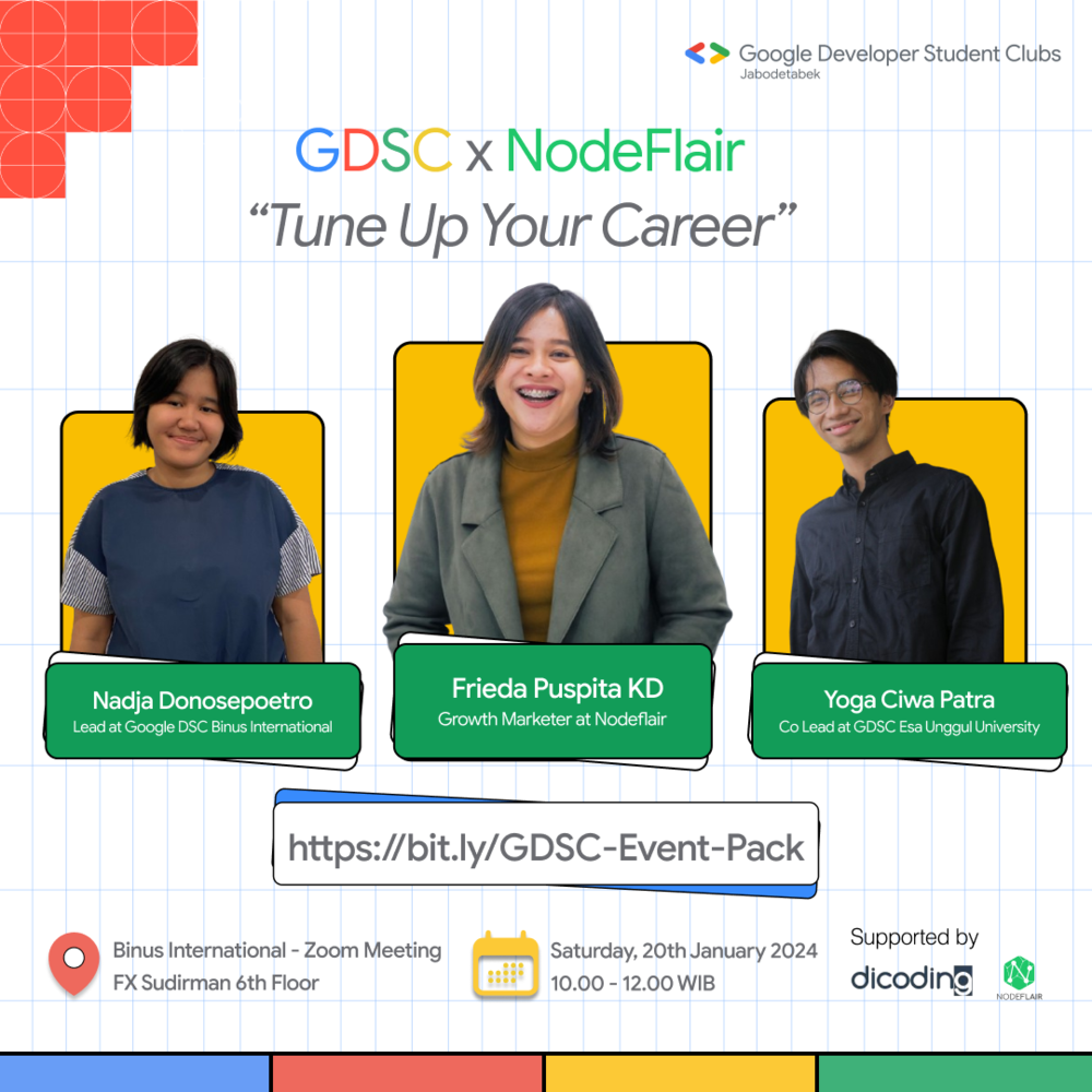 GDSC X NODEFLAIR TUNE UP YOUR CAREER Dicoding Indonesia