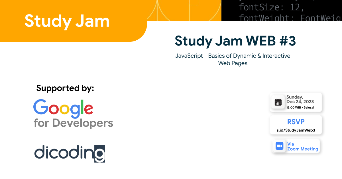 STUDY JAM WEB #3 “JavaScript - Basics of Dynamic & Interactive Web ...