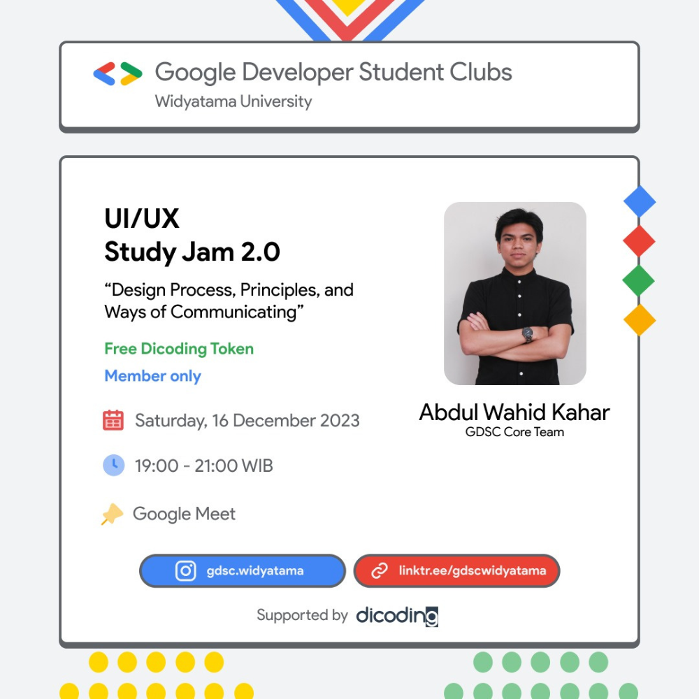 UI/UX Study Jam 2.0 Design Process, Principles, and Ways of