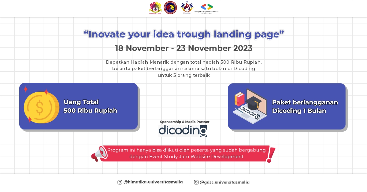 HIMATIKA X GDSC Universitas Mulia: Let's Inovate your idea trough ...